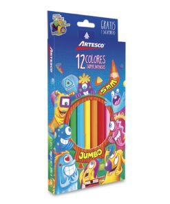 Lápices de Colores Triangulares Jumbo x 12 unds. + Sacapuntas