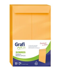 Sobre Manila Medio Oficio x50 Unid.- Grafipapel