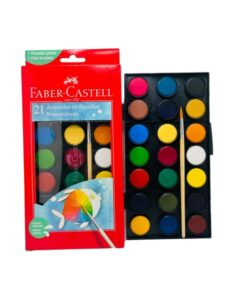 Acuarelas x 21 colores + pincel Faber Castell