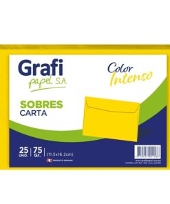 Sobre Carta Amarillo x25 unid.- Grafipapel