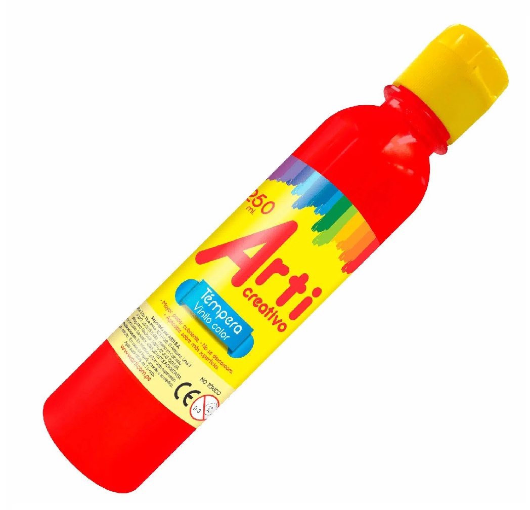 Témpera 250ml c/aplicador Rojo Arti Creativo