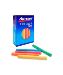 Tizas Escolares De Colores. 12 Unidades Artesco