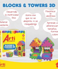 Blocks & Towers 3d  x60 pzas. - Arti Creativo