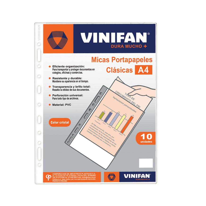 Micas Portapapeles A4 x10 unid. - Vinifan