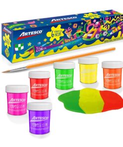 Témpera Neón x 6 Colores + Pincel - Artesco